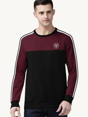 Louis Vicaci Fleece Sweatshirt For Men-Black with Maroon-BR8346