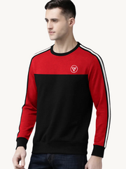 Louis Vicaci Fleece Sweatshirt For Men-Black with Red-BR834