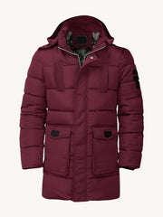 Premium Imported Parachute Long Puffer Jacket-Burgundy-BE2221/BR14334