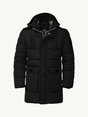 Premium Imported Parachute Long Puffer Jacket-Black-BE2222/BR14335