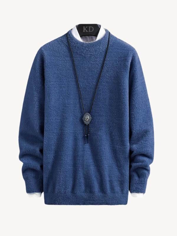 Louis Vicaci Turtle Neck Rabbit Wool Sweatshirt-Blue-BE411/BR1173