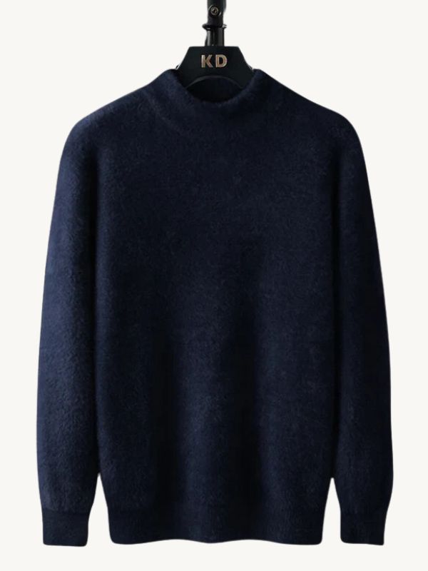 Louis Vicaci Turtle Neck Rabbit Wool Sweatshirt-Navy-BE413/BR1175