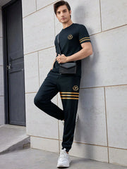 Summer Active Wear Tracksuit For Men-Dark Navy-BE918/BR13179