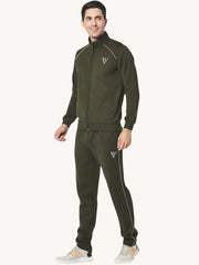 Louis Vicaci Fleece Zipper Tracksuit For Men Dark Olive-SP271/RT2123