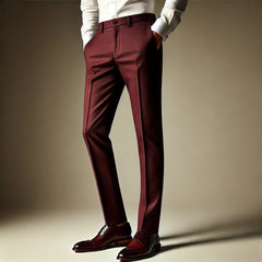 Men's Premium Cotton Fit Pants - Maroon