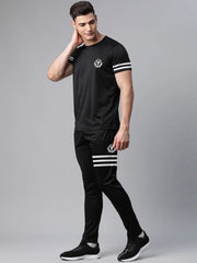 Summer Active Wear Tracksuit For Men-Black-SP1708/RT2415