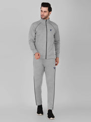 Louis Vicaci Fleece Zipper Tracksuit For Men Grey Melange-SP283