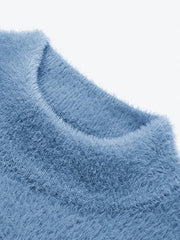 Louis Vicaci Turtle Neck Rabbit Wool Sweatshirt-Light Blue-BR1176