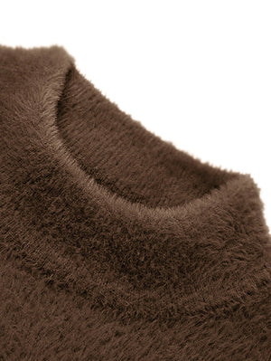 Louis Vicaci Turtle Neck Rabbit Wool Sweatshirt-Light Brown-BE416/BR1178