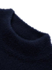 Louis Vicaci Turtle Neck Rabbit Wool Sweatshirt-Navy-BE413/BR1175