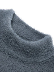 Louis Vicaci Turtle Neck Rabbit Wool Sweatshirt-Slate Grey-BE407/BR1169