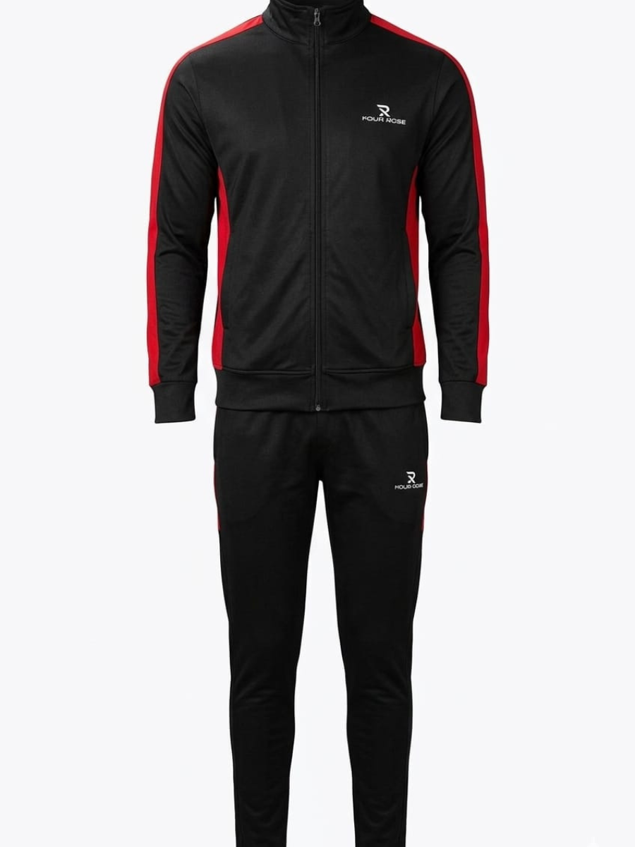 Black and Red Fold Over Tracksuit