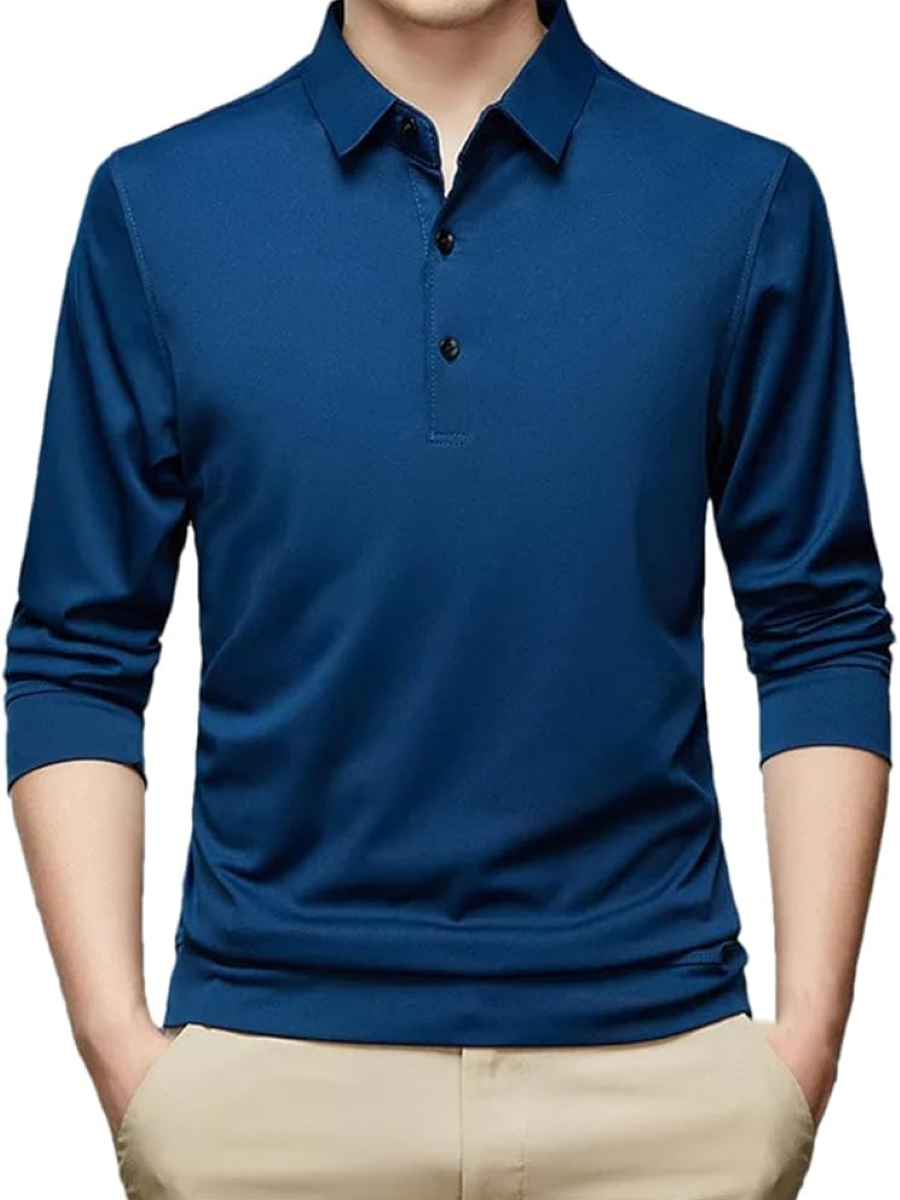Blue Long Sleeve Polo Shirt