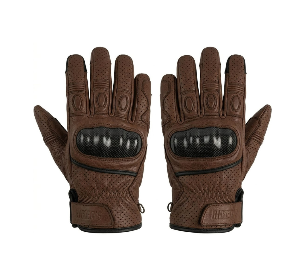 Carbon Fiber knuckle Protection Leathers Gloves