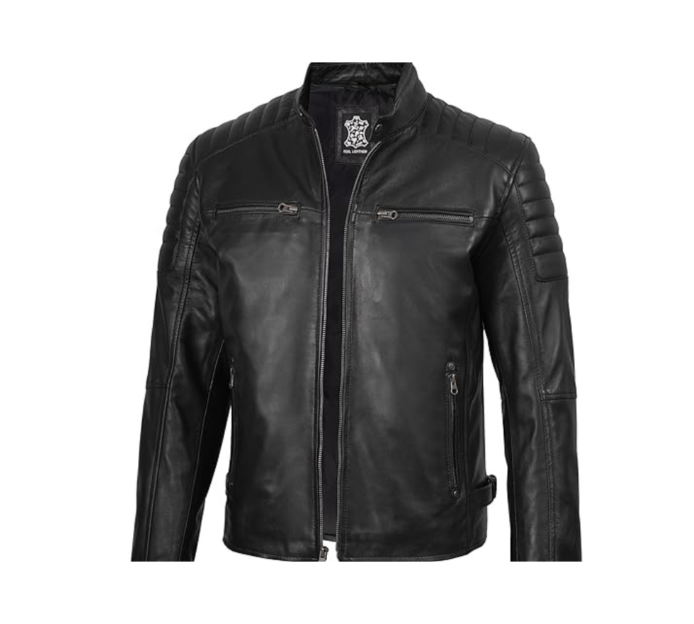 Black leather jacket