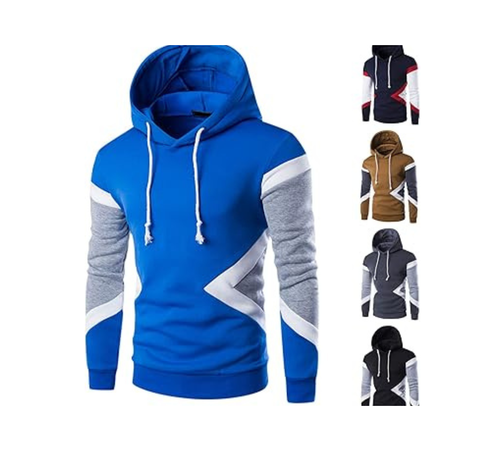 Three Color Pattern Style Pullover Hoodie