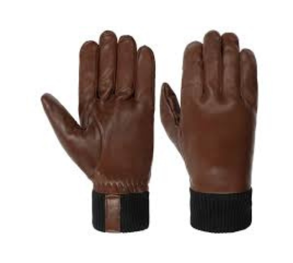 Brown Long Leather Gloves