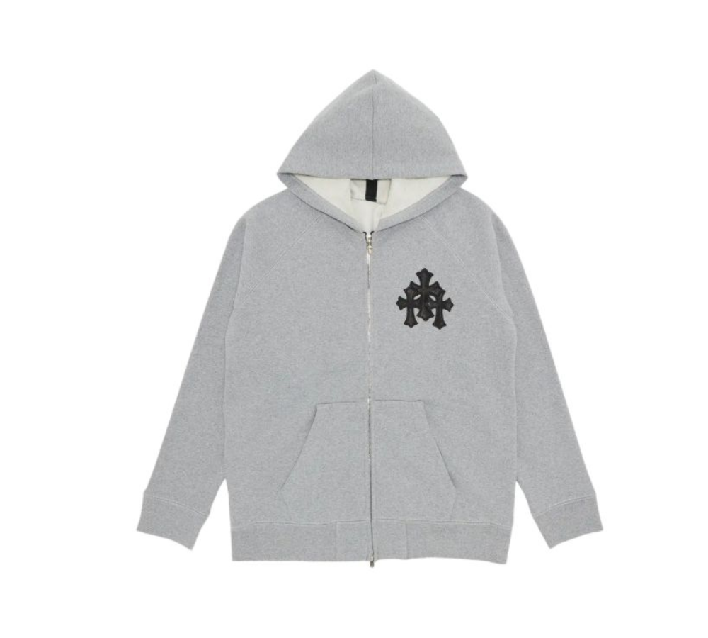 Light Grey zip-up Hoodie