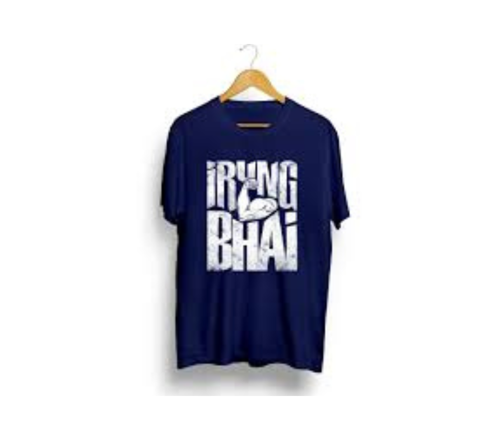Blue white print T Shirt